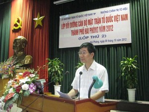 Khai giảng lớp bồi dưỡng cán bộ Mặt trận Tổ quốc Việt Nam thành phố Hải Phòng