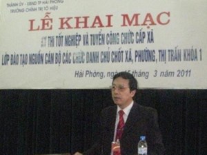 Tổ chức khai mạc kỳ thi tốt nghiệp và tuyển công chức xã, phường, thị trấn cho lớp Tạo nguồn cán bộ các chức danh chủ chốt xã, phường, thị trấn khóa I