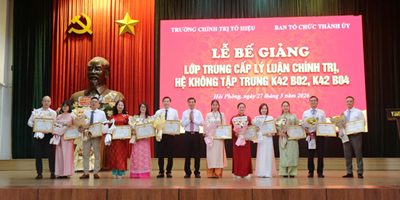 Trường Chính trị Tô Hiệu tổ chức Lễ bế giảng lớp Trung cấp lý luận chính trị, hệ không tập trung, K42 B02 và K42 B04